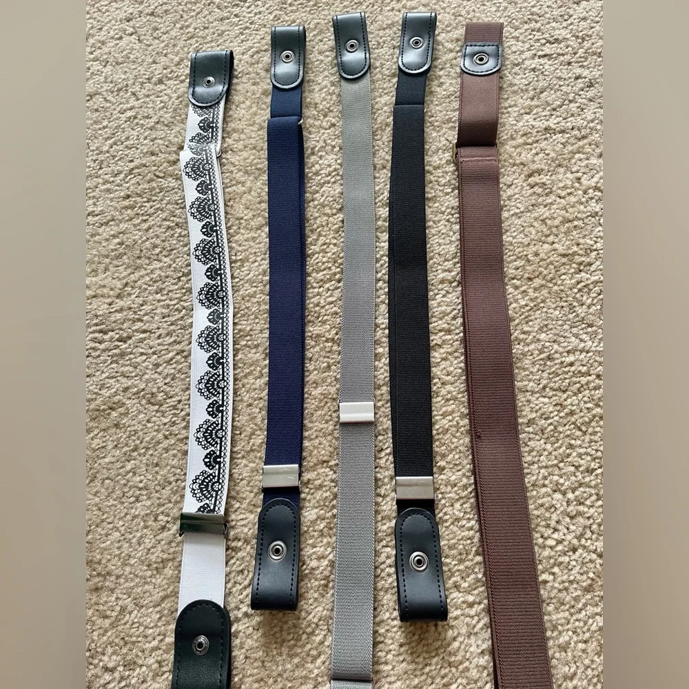 Buckle Free Belts Perfect With Jeans Assorted Colors -Five Belts